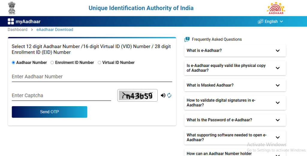 Download Aadhaar Card in Mobile